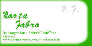 marta fabro business card